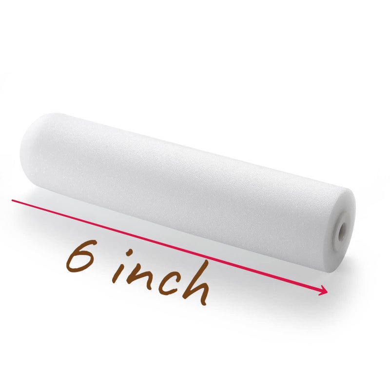 KUPOO Foam Paint Roller,6 Inch Sponge Mini Refill,High Density Foam Paint Roller Covers for Use with All Paints,10-Pack - Image 2